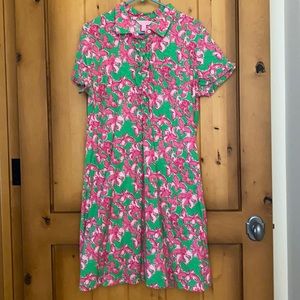 Lilly Pulitzer Butterfly Print Polo Shirt Dress